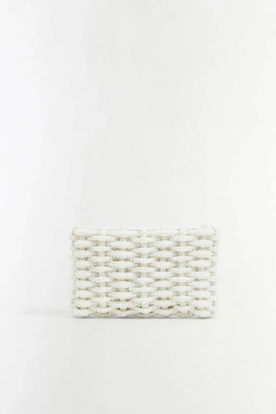 NEW SIMKHAI women's morgan clutch in pearl